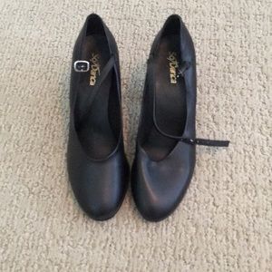 capezio black dance shoes.